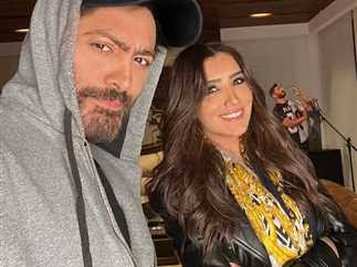 مي عمر و تامر حسني&nbsp;