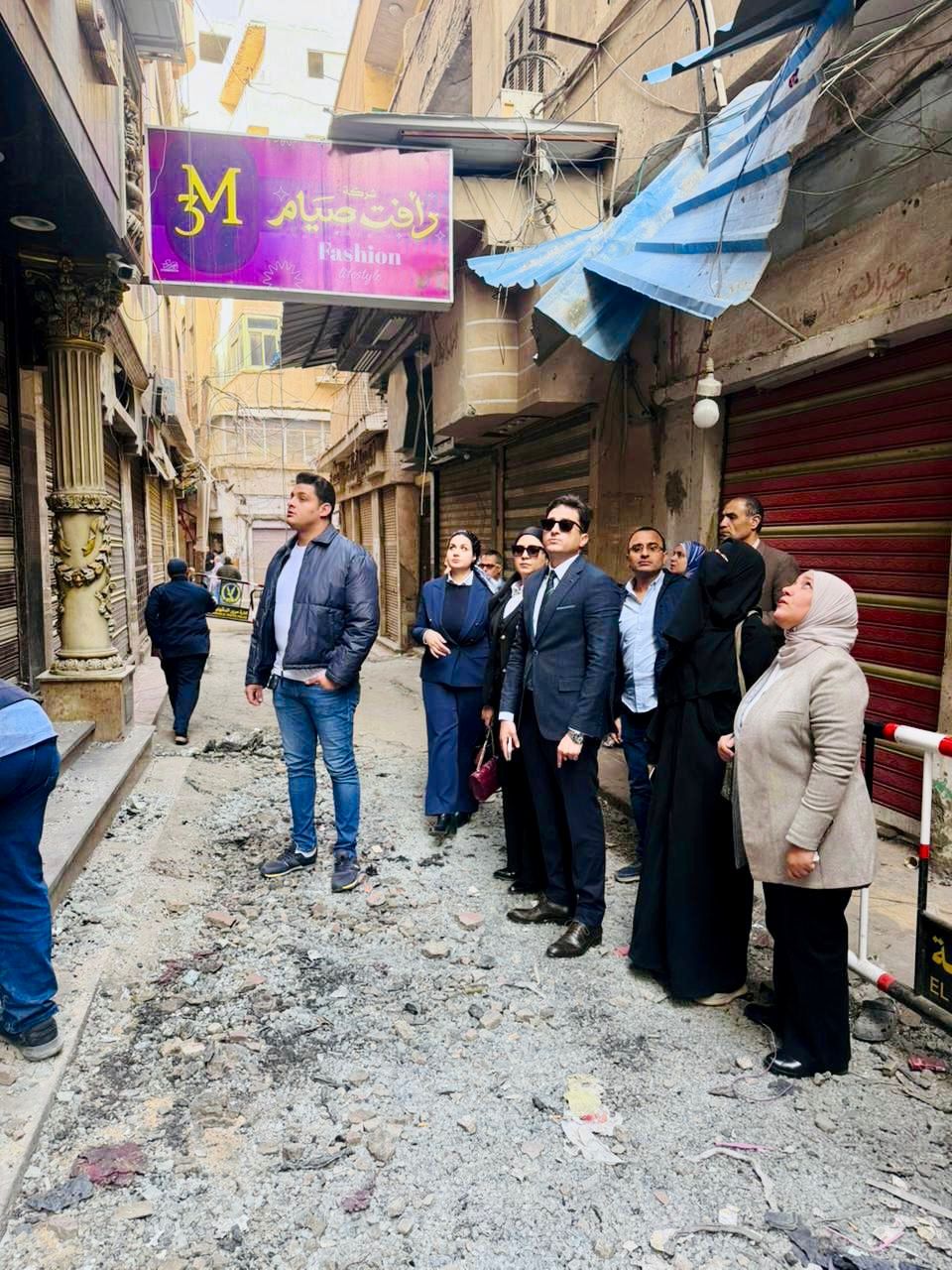 معاينة النيابة الإدارية لموقع الحريق &nbsp;