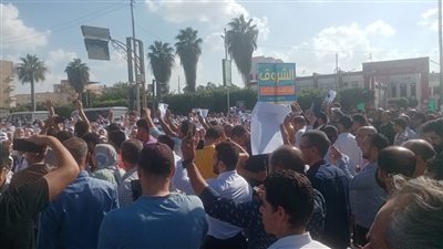 مسيرات في ميادين  كفرالشيخ  تأييدا لموقف الرئيس السيسي الرافض لتهجير سكان غزة