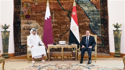 أمير قطر يتلقى رسالة خطية من الرئيس السيسي