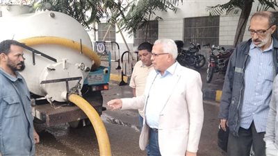 رئيس شركة مياة المنوفية يتابع أعمال شفط تجمعات مياة الأمطار 
