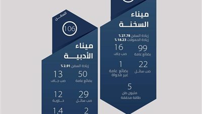 اقتصادية قناة السويس: 244 سفينة بالسخنة والأدبية خلال الربع الأول ل 2023/2024