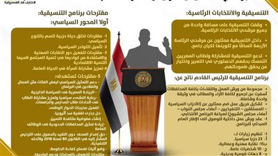 انفوجراف لرصد  أهم ملامح  برنامج   التنسيقية لرئيس  مصر القادم ٢٠٢٤-٢٠٣٠