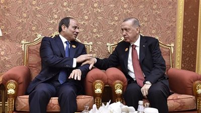    الرئيس السيسي يستقبل الرئيس التركي بمطار القاهرة 