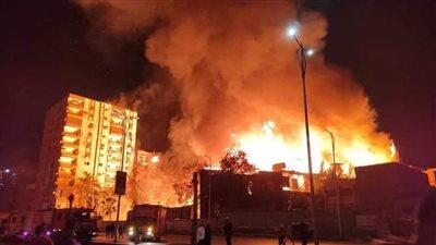 حريق هائل داخل استديو الاهرام بالجيزة (العمرانية)  