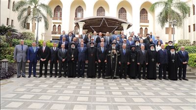 وفد قضائي رفيع يهنئ البابا تواضروس الثاني بمناسبة عيد الميلاد المجيد