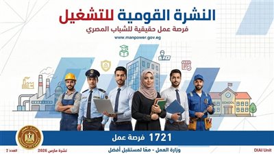 وزارة العمل: 1721 فرصة عمل في 33 شركة خاصة للشباب في 8 محافظات