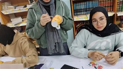  ورش الرسم على الخزف ضمن برامج أندية الفتاة بمراكز شباب كفر الشيخ