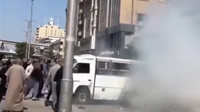 حادث مروع في شارع السودان بسبب سباق ميكروباصات