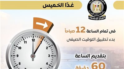عاجل.. المركز الإعلامي لمجلس الوزراء يوضح حقيقة تغيير الساعة في الجمعة الأخيرة من أبريل