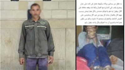 القبض على مزارع بتهمة تقييد نجله بسلسلة حديدية داخل منزل بالشرقية