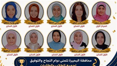 لوحة شرف الشهادة الإعدادية بمحافظة البحيرة 