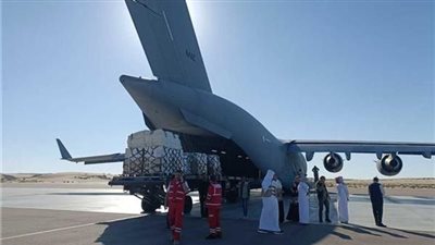 مطار العريش الدولي يستقبل طائرة مساعدات بلجيكية لصالح الفلسطنيين بقطاع غزة 