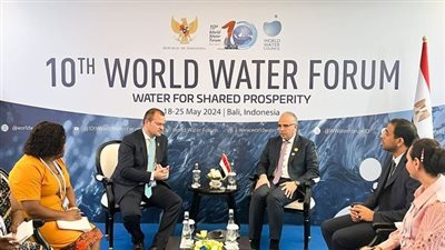 وزير الري يلتقى نائب وزير المياه بجمهورية زيمبابوي بأندونيسيا