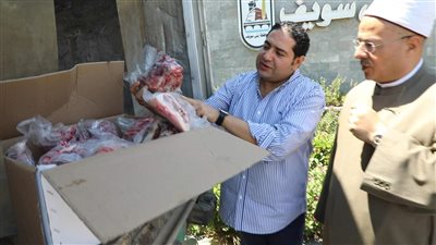استلام دفعة جديدة من اللحوم ضمن مشروع صكوك  الأوقاف لتوزيعها على الأولى بالرعاية ببني سويف 