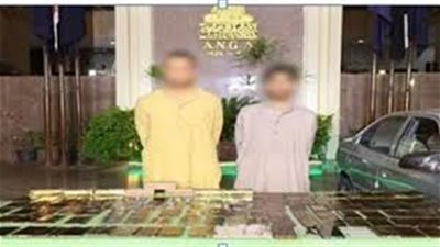 ضبط عنصرين إجراميين وبحوزتهما مواد مخدرة بقيمة (1,5 مليون جنيه تقريباً)