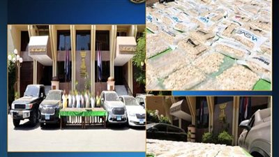 ضبط عناصر إجرامية بحوزتها عقار الكبتاجون المخدر تُقدر قيمته(300 مليون جنيه)