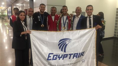 مصرللطيران تحتفل بأبطال مصر فى أولمبياد باريس 2024