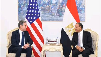 وزير الخارجية والهجرة وشئون المصريين بالخارج يستقبل وزير الخارجية الأمريكي