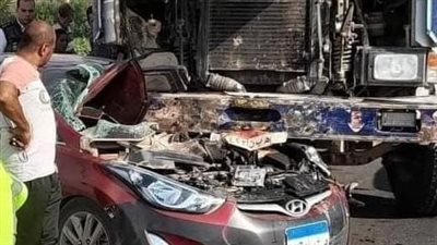 إصابة صيدلي بحادث تصادم سيارتين على طريق سوهاج الجديدة