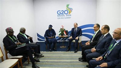 الرئيس السيسي يلتقي نظيره النيجيري ورئيس وزراء سنغافورة على هامش قمة مجموعة العشرين