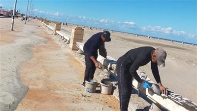 استمرارأعمال التجميل بمدينة مصيف بلطيم