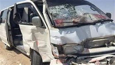 إصابة 9 أشخاص في حادث ميكروباص بطريق الكريمات الصحراوي