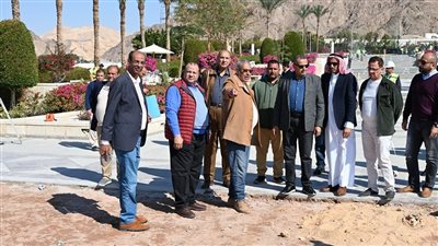 محافظ جنوب سيناء يتفقد استعدادات مدينة طابا للاحتفال بالعيد القومي الـ36 للمحافظة