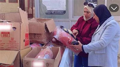 مديرية التموين بدمياط تضبط 554 كيلو جرامًا من اللانشون والبرجر والدواجن الفاسدة
