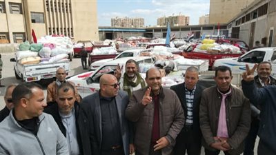  قافلة مساعدات ومواد غذائيه من أهالى دسوق كفرالشيخ الى غزة 