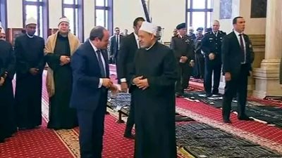 الرئيس السيسي يدعو بالشفاء لشيخ الأزهر خلال احتفال ليلة القدر