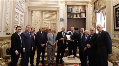 القاضي عاصم الغايش يستقبل وفد نادي قضاة بني سويف للتهنئة بالمنصب