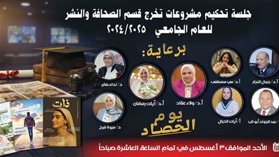 تحكيم مشروعات تخرج قسم الصحافة بجامعة الأزهر بتقدير واسع