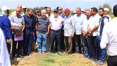  عبد المعطى يشهد انطلاق موسم حصاد الأرز بقرية إبشان بمركز بيلا كفر الشيخ