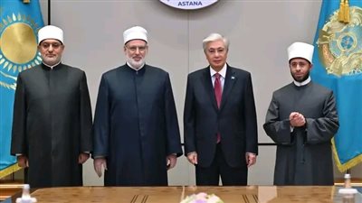 رئيس جمهورية كازاخستان يستقبل وزير الأوقاف ووكيل الأزهر ومفتي الديار المصرية