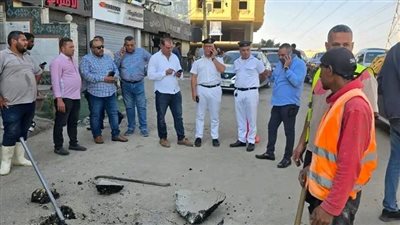محافظة الجيزة: جاري إصلاح كسر بخط مياه قطر 800 مم بمنطقة الضغط 